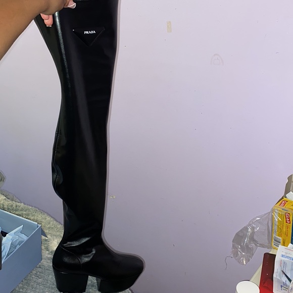 COPY - Prada OTK Leather Platform Boots - Picture 3 of 3